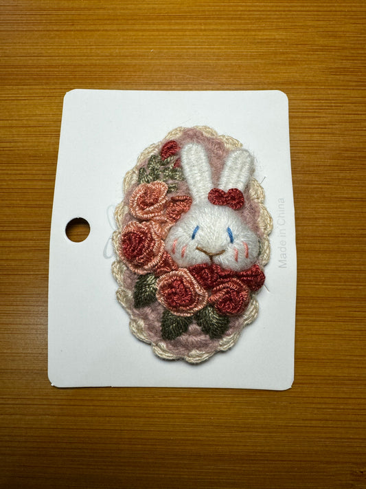 Embroidered Rabbit Hairclip